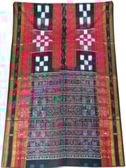 Bichitrapuri Sambalpuri Design Red Colour And Black Anchal