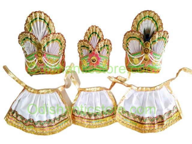 Jagannath Balabhadra Subhadra Puja Pagadi Dress 04 Inch (10CM)