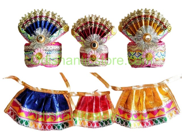 Lord Jagannath Balabhadra Subhadra Puja Pagadi Dress 10 Inch
