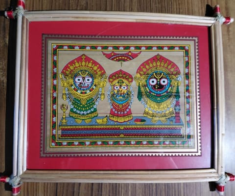 Patachitra Frame Painting Lord Jagannath Balabhadra And Devi Subhadra