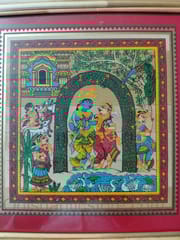 Patachitra Frame Painting Sanding Lord Radhakrishna