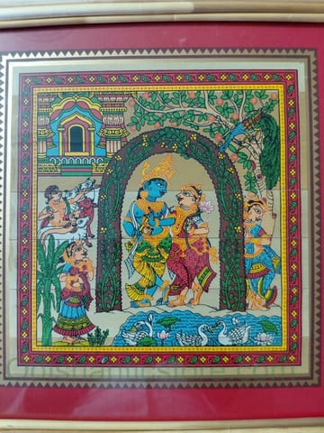 Patachitra Frame Painting Sanding Lord Radhakrishna