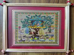 Village Family Patachitra Frame Painting